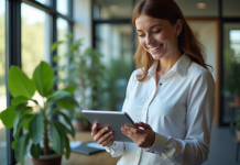 Manager en durabilite examine des graphiques sur une tablette