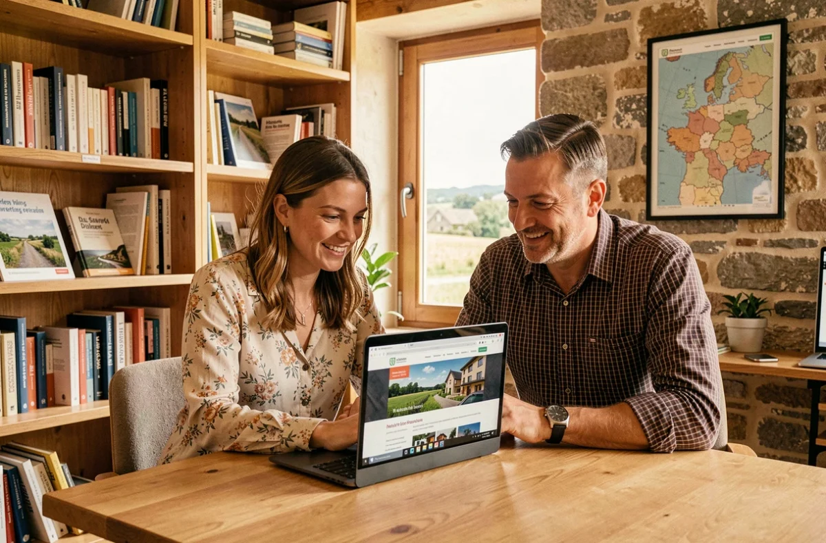 Équipe de l'agence Ouest Online dans les Deux-Sèvres collaborant sur un projet de site web pour une entreprise locale