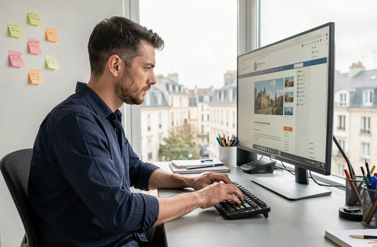 Développeur web de l'agence TG Web à Niort travaillant sur la conception d'un site internet